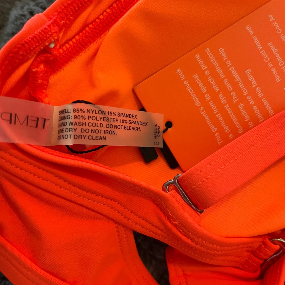 TEMPT ME Neon Orange Bikini XS NWT - Picture 7 of 10